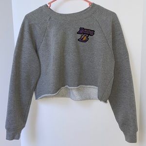 Forever 21 Los Angeles Lakers Crop Sweatshirt M